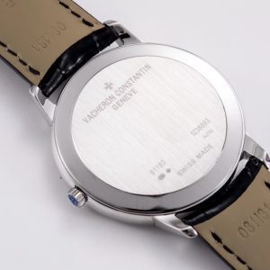 VC Patrimony 81180 SS MKSF 1:1 Best Edition White Dial on Black Leather - Super Clone Watch | 1:1 Best Version
