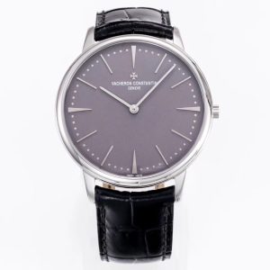 VC Patrimony 81180 SS MKSF 1:1 Best Edition Gray Dial on Black Leather - Super Clone Watch | 1:1 Best Version