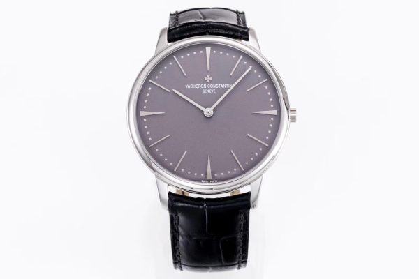 VC Patrimony 81180 SS MKSF 1:1 Best Edition Gray Dial on Black Leather - Super Clone Watch | 1:1 Best Version