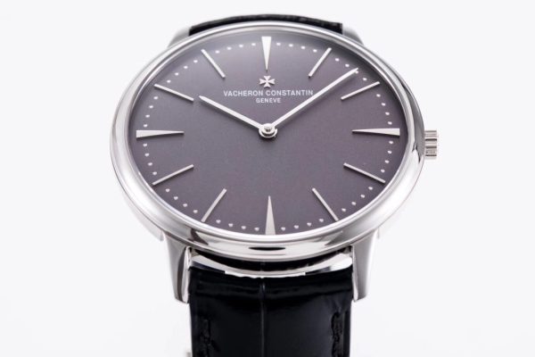VC Patrimony 81180 SS MKSF 1:1 Best Edition Gray Dial on Black Leather - Super Clone Watch | 1:1 Best Version