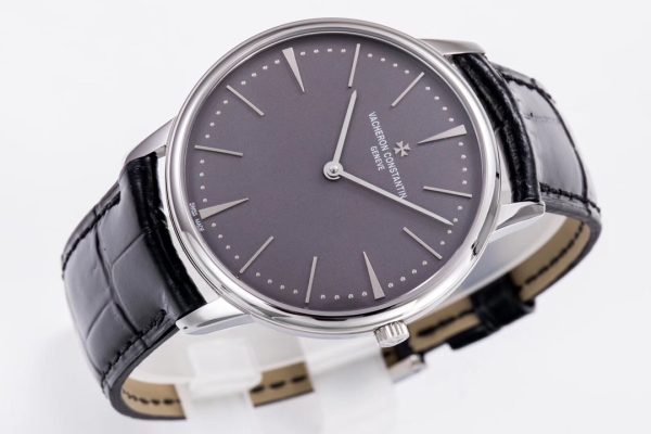 VC Patrimony 81180 SS MKSF 1:1 Best Edition Gray Dial on Black Leather - Super Clone Watch | 1:1 Best Version