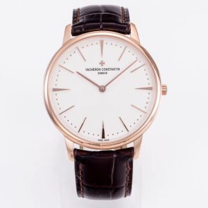 VC Patrimony 81180 RG MKF 1:1 Best Edition White Dial on Brown Leather - Super Clone Watch | 1:1 Best Version