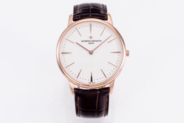 VC Patrimony 81180 RG MKF 1:1 Best Edition White Dial on Brown Leather - Super Clone Watch | 1:1 Best Version