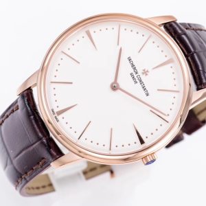 VC Patrimony 81180 RG MKF 1:1 Best Edition White Dial on Brown Leather - Super Clone Watch | 1:1 Best Version