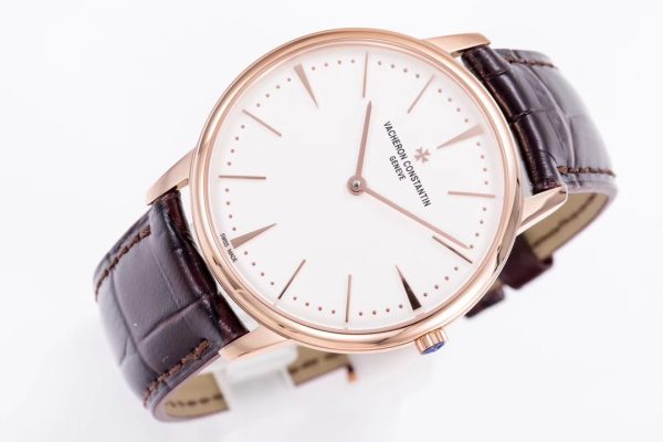 VC Patrimony 81180 RG MKF 1:1 Best Edition White Dial on Brown Leather - Super Clone Watch | 1:1 Best Version