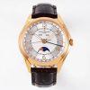 VC Fiftysix Complete Calendar 4000ERG 40mm ZF 1:1 Best Edition Λευκό καντράν σε καφέ δερμάτινο λουράκι - Super Clone Watch | 1:1 Best Version