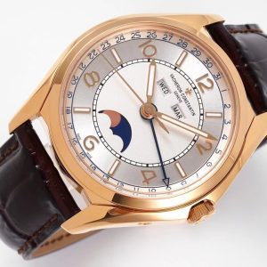 VC Fiftysix Complete Calendar 4000ERG 40mm ZF 1:1 Best Edition White Dial on Brown Leather Strap - Super Clone Watch | 1:1 Best Version