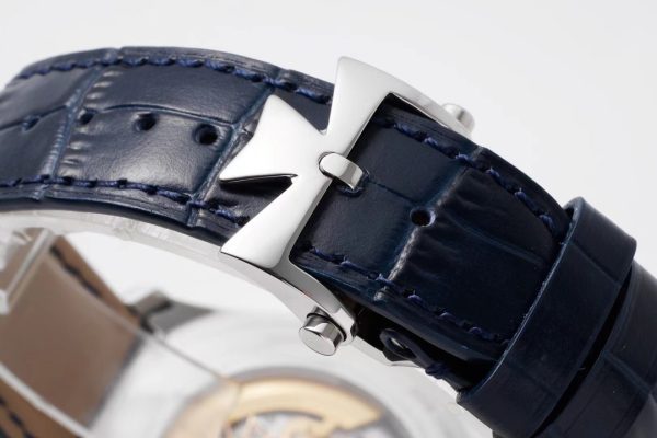VC Fiftysix Complete Calendar 4000E SS 40mm ZF 1:1 Best Edition Blue Dial on Blue Leather Strap - Super Clone Watch | 1:1 Best Version