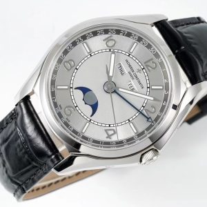 VC Fiftysix Complete Calendar 4000E SS 40mm ZF 1:1 Best Edition Gray Dial on Black Leather Strap - Super Clone Watch | 1:1 Best Version