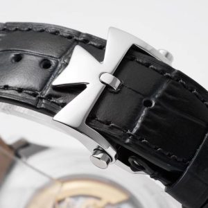 VC Fiftysix Complete Calendar 4000E SS 40mm ZF 1:1 Best Edition Gray Dial on Black Leather Strap - Super Clone Watch | 1:1 Best Version
