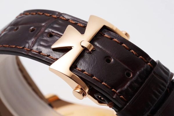 VC Fiftysix Complete Calendar 4000E RG 40mm ZF 1:1 Best Edition Brorn Dial on Brown Leather Strap - Super Clone Watch | 1:1 Best Version