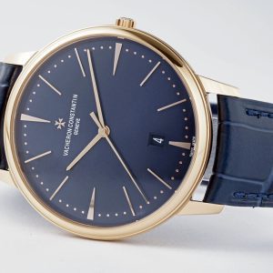 VC Patrimony Date 85180 RG PPF 1:1 Best Edition Blue Dial on Blue Leather Strap - Super Clone Watch | 1:1 Best Version