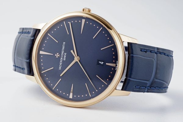 VC Patrimony Date 85180 RG PPF 1:1 Best Edition Blue Dial on Blue Leather Strap - Super Clone Watch | 1:1 Best Version