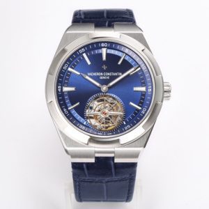 VC Overseas Tourbillon Ref 6000V SS BBRF 1:1 Best Edition Blue Dial on Black Leather Straps Tourb - Super Clone Watch | 1:1 Best Version