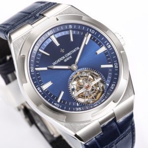 VC Overseas Tourbillon Ref 6000V SS BBRF 1:1 Best Edition Blue Dial on Black Leather Straps Tourb - Super Clone Watch | 1:1 Best Version