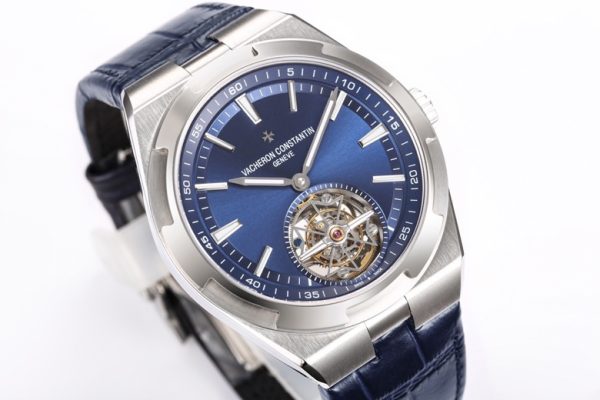 VC Overseas Tourbillon Ref 6000V SS BBRF 1:1 Best Edition Blue Dial on Black Leather Straps Tourb - Super Clone Watch | 1:1 Best Version