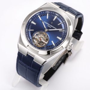 VC Overseas Tourbillon Ref 6000V SS BBRF 1:1 Best Edition Blue Dial on Black Leather Straps Tourb - Super Clone Watch | 1:1 Best Version