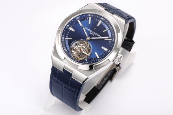 VC Overseas Tourbillon Ref 6000V SS BBRF 1:1 Best Edition Blue Dial on Black Leather Straps Tourb - Super Clone Watch | 1:1 Best Version