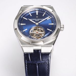 VC Overseas Tourbillon Ref 6000V SS BBRF 1:1 Best Edition Blue Dial on Black Leather Straps Tourb - Super Clone Watch | 1:1 Best Version