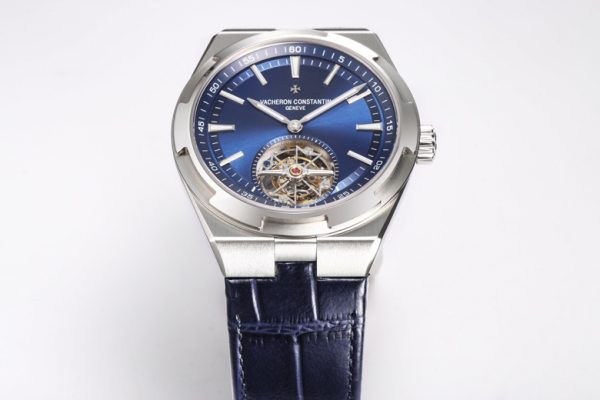 VC Overseas Tourbillon Ref 6000V SS BBRF 1:1 Best Edition Blue Dial on Black Leather Straps Tourb - Super Clone Watch | 1:1 Best Version