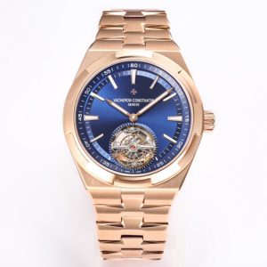 VC Overseas Tourbillon Ref 6000V RG BBRF 1:1 Best Edition Blue Dial on RG Bracelet Tourb - Super Clone Watch | 1:1 Best Version