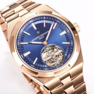 VC Overseas Tourbillon Ref 6000V RG BBRF 1:1 Best Edition Quadrante blu su bracciale RG Tourb - Orologio super clone | 1:1 Best Version