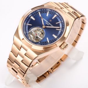 VC Overseas Tourbillon Ref 6000V RG BBRF 1:1 Best Edition Quadrante blu su bracciale RG Tourb - Orologio super clone | 1:1 Best Version