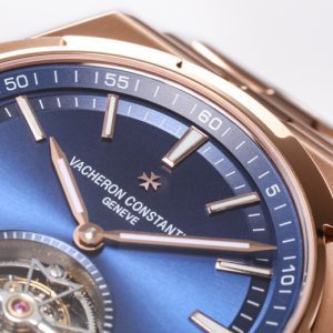 VC Overseas Tourbillon Ref 6000V RG BBRF 1:1 Best Edition Quadrante blu su bracciale RG Tourb - Orologio super clone | 1:1 Best Version