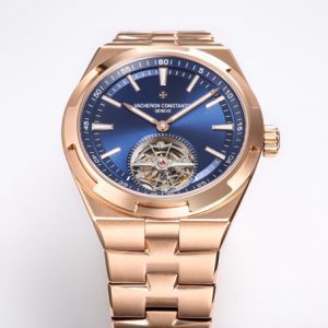 VC Overseas Tourbillon Ref 6000V RG BBRF 1:1 Best Edition Quadrante blu su bracciale RG Tourb - Orologio super clone | 1:1 Best Version