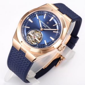 VC Overseas Tourbillon Ref 6000V/ BBRF 1:1 Best Edition Μπλε καντράν σε μπλε λουράκι από καουτσούκ Tourb - Super Clone Watch | 1:1 Best Version