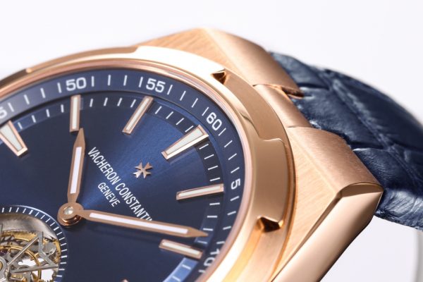 VC Overseas Tourbillon Ref 6000V RG BBRF 1:1 Best Edition Blaues Zifferblatt auf schwarzem Lederarmband Tourb - Super Clone Watch | 1:1 Best Version