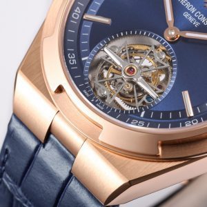 VC Overseas Tourbillon Ref 6000V RG BBRF 1:1 Best Edition Blaues Zifferblatt auf schwarzem Lederarmband Tourb - Super Clone Watch | 1:1 Best Version