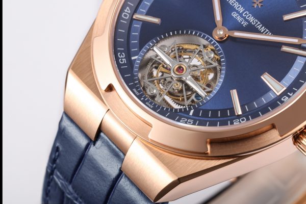 VC Overseas Tourbillon Ref 6000V RG BBRF 1:1 Best Edition Blaues Zifferblatt auf schwarzem Lederarmband Tourb - Super Clone Watch | 1:1 Best Version