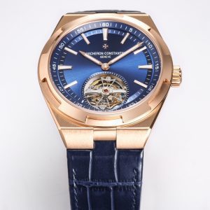 VC Overseas Tourbillon Ref 6000V RG BBRF 1:1 Best Edition Blaues Zifferblatt auf schwarzem Lederarmband Tourb - Super Clone Watch | 1:1 Best Version