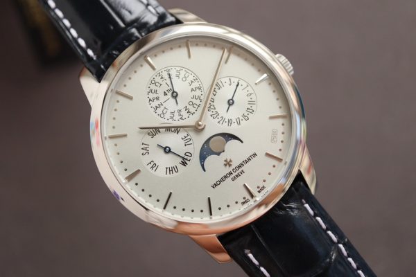 VC Patrimony 43175/000P-B190 SS MXF ホワイトダイアル ブラックレザーストラップ - スーパークローンウォッチ｜1:1ベストバージョン