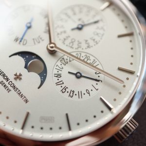 VC Patrimony 43175/000P-B190 SS MXF ホワイトダイアル ブラックレザーストラップ - スーパークローンウォッチ｜1:1ベストバージョン