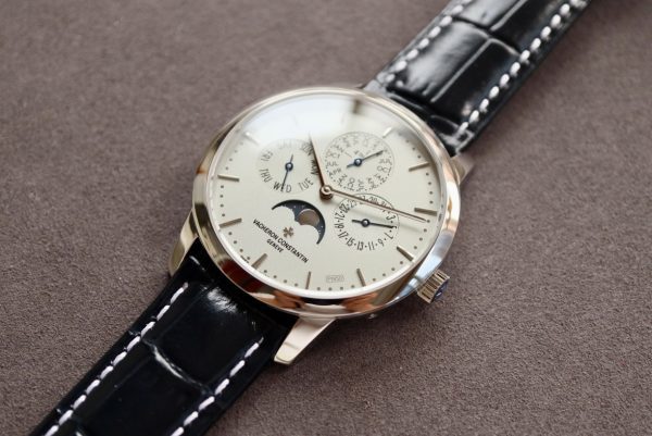 VC Patrimony 43175/000P-B190 SS MXF ホワイトダイアル ブラックレザーストラップ - スーパークローンウォッチ｜1:1ベストバージョン
