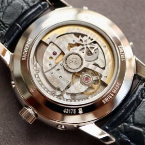 VC Patrimony 43175/000P-B190 SS MXF ホワイトダイアル ブラックレザーストラップ - スーパークローンウォッチ｜1:1ベストバージョン