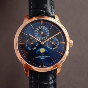 VC Patrimony 43175/000R-9687 RG MXF Blue Dial on Blue leather strap 1120QP - Super Clone Watch | 1:1 Best Version