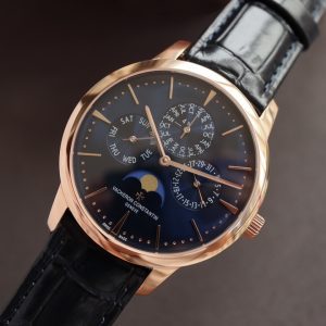 VC Patrimony 43175/000R-9687 RG MXF Blue Dial on Blue leather strap 1120QP - Super Clone Watch | 1:1 Best Version