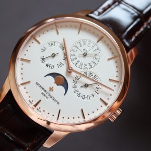 VC Patrimony 43175/000R-9687 RG MXF White Dial on Brown leather strap 1120QP - Super Clone Watch | 1:1 Best Version