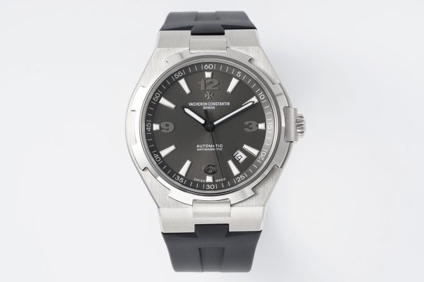 VC Overseas 47040/000W-9500 PPF 1:1 Best Edition Gray Textured Dial on Black Rubber Strap A1226 - Super Clone Watch | 1:1 Best Version