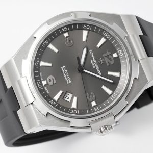 VC Overseas 47040/000W-9500 PPF 1:1 Best Edition Gray Textured Dial on Black Rubber Strap A1226 - Super Clone Watch | 1:1 Best Version