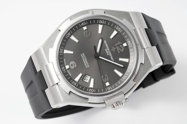 VC Overseas 47040/000W-9500 PPF 1:1 Best Edition Gray Textured Dial on Black Rubber Strap A1226 - Super Clone Watch | 1:1 Best Version