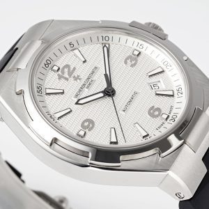 VC Overseas 47040/B01A-9093 SS PPF 1:1 Best Edition ブラックラバーストラップ ホワイトテクスチャードダイヤル A1226 - スーパークローン時計｜1:1ベストバージョン
