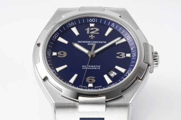 VC Overseas 47040/000A-9008 PPF 1:1 Best Edition Quadrante blu testurizzato su cinturino in gomma blu A1226 - Orologio super clone | 1:1 Best Version