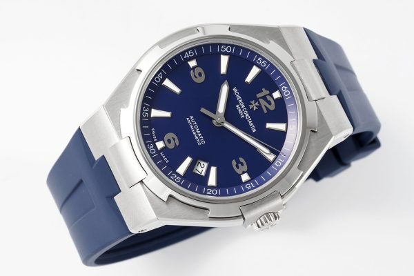 VC Overseas 47040/000A-9008 PPF 1:1 Best Edition Quadrante blu testurizzato su cinturino in gomma blu A1226 - Orologio super clone | 1:1 Best Version