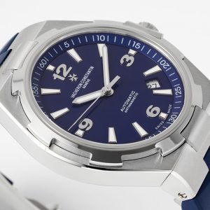 VC Overseas 47040/000A-9008 PPF 1:1 Best Edition Quadrante blu testurizzato su cinturino in gomma blu A1226 - Orologio super clone | 1:1 Best Version