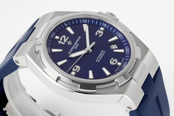 VC Overseas 47040/000A-9008 PPF 1:1 Best Edition Quadrante blu testurizzato su cinturino in gomma blu A1226 - Orologio super clone | 1:1 Best Version