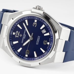 VC Overseas 47040/000A-9008 PPF 1:1 Best Edition Quadrante blu testurizzato su cinturino in gomma blu A1226 - Orologio super clone | 1:1 Best Version